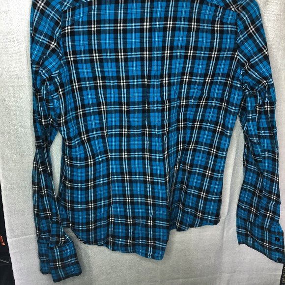 (NEW) URBAN BEHAVIOR blue plaid button down - Picture 6 of 6